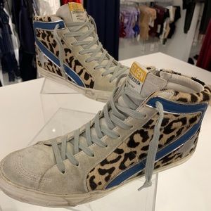 Leopard Print Slide Pony hi top sneakers